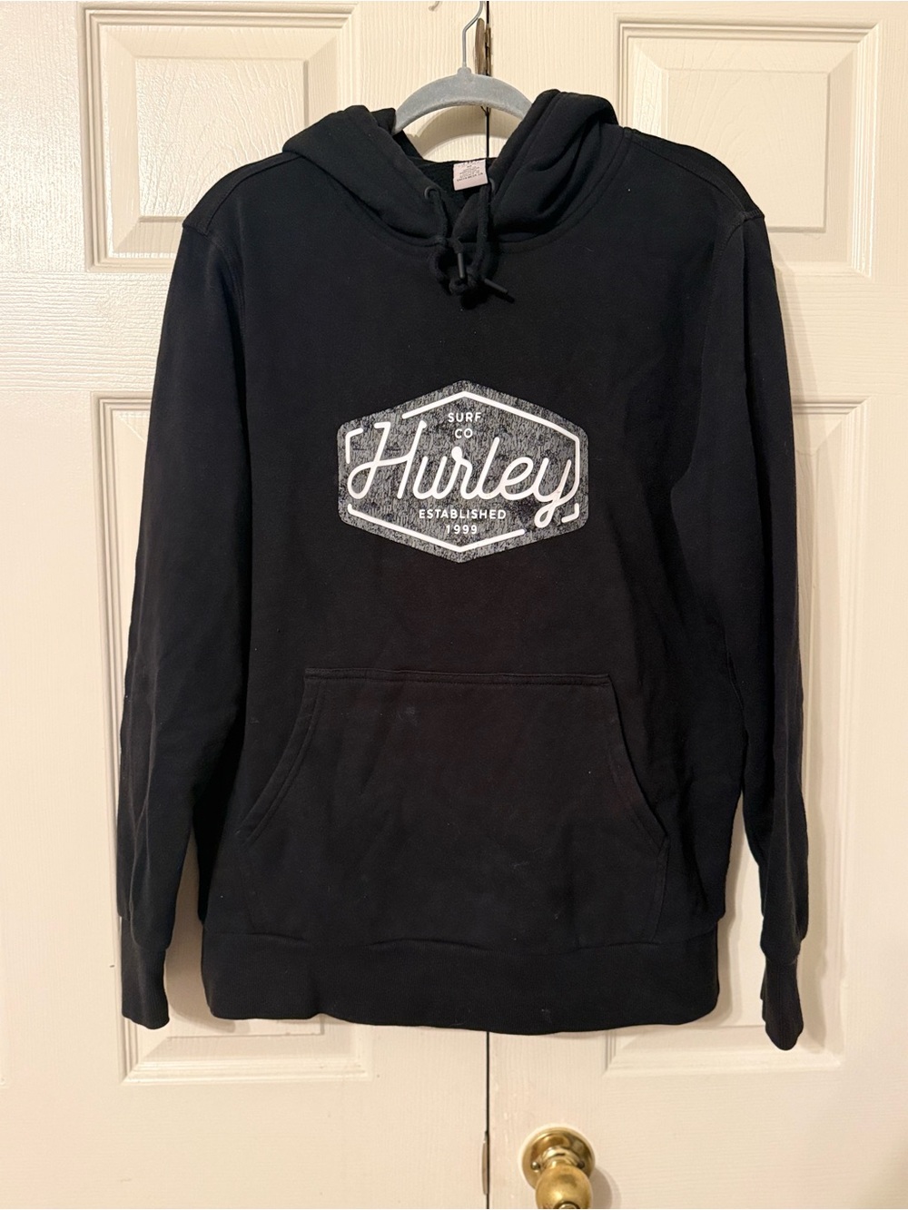 Hurley Black Crewneck Logo Pullover Hoodie